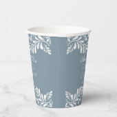 Dusty Blue Talavera Spaanse Fiesta Bruids Brunch Papieren Bekers (Rechts)