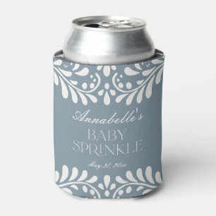 Dusty Blue Talavera Spanish Fiesta Baby Sprinkle Blikjeskoeler