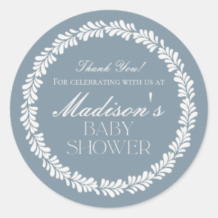Dusty Blue Talavera Spanish Fiesta Boy Baby shower Ronde Sticker