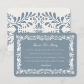 Dusty Blue Talavera Tegel Boeken voor Baby Boy Ins Informatiekaartje (Voorkant / Achterkant)