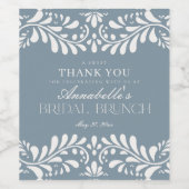 Dusty Blue Talavera Tegel Fiesta Bruidsbrunch Wijn Etiket (Enkel label)