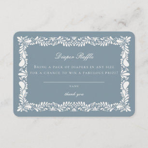 Dusty Blue Talavera Tegel Luier Raffle Insert Informatiekaartje