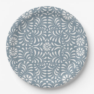 Dusty Blue Talavera Tegel Spaanse stijl Fiesta Papieren Bordje