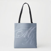 Dusty Blue Tas oversized monogram (Voorkant)