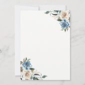 Dusty Blue Taupe Floral Bridal Shower Invitation (Dos)