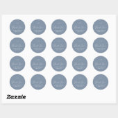 Dusty Blue Thank You Wedding Sticker (Feuille)