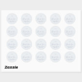 Dusty Blue Thank You Wedding Sticker (Feuille)