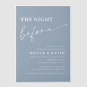 Dusty Blue the night before Rehearings Dinner Vellum Uitnodigingen (Voorkant)