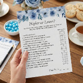 Dusty Blue the Number Challenge Baby shower Game Flyer