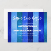 Dusty Blue Tones Wooden Rustic Save The Date (Voorkant / Achterkant)