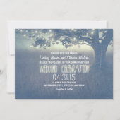 Dusty Blue Tree Rustic Outdoor Wedding Kaart (Voorkant)