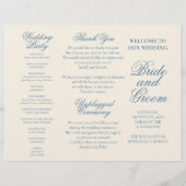 Dusty Blue Tri-Fold Wedding Program Flyer (Achterkant)