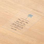 Dusty Blue Tropical Palm Tree Invitations de maria (Poser)