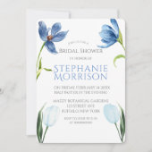 Dusty Blue Tulip Peony Invitations de douche nupti (Devant)
