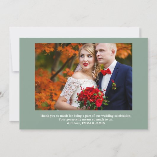 Dusty Blue Two Photo Weddenschap Hartelijk dank Bedankkaart (Achterkant)