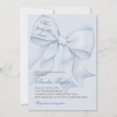 Dusty Blue Tying Knot Invitation de la douche nupt (Devant)