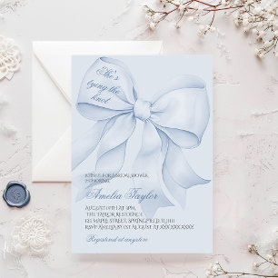 Dusty Blue Tying Knot Invitation de la douche nupt