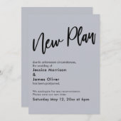 Dusty Blue Uitgesteld Bruiloft Nieuw Plan Update K Kaart (Voorkant / Achterkant)