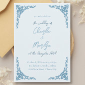 Dusty Blue  uitziende bruiloft Kaart