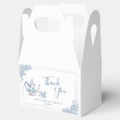 Dusty Blue Victoriaans Garden Afternoon Tea Bedankdoosjes (Geopend)