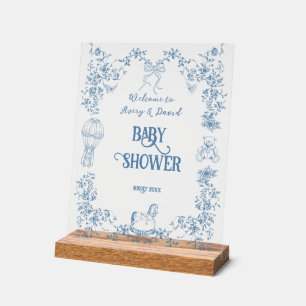 Dusty Blue Vintage Floral Baby shower accueil