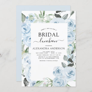 Dusty Blue Vrijgezellenfeest Luncheon Kaart