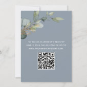 Dusty Blue Vrijgezellenfeest QR-code Eucalyptus Kaart (Achterkant)