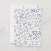 Dusty Blue Watercolor Flora Save The Date Card (Dos)