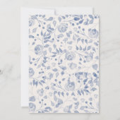 Dusty Blue Watercolor Floral Wedding Invitation (Dos)