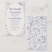 Dusty Blue Watercolor Floral Wedding Invitation (Devant / Derrière)