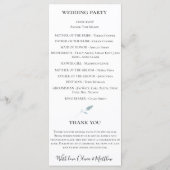 Dusty Blue Watercolor Programme de mariage floral (Dos)