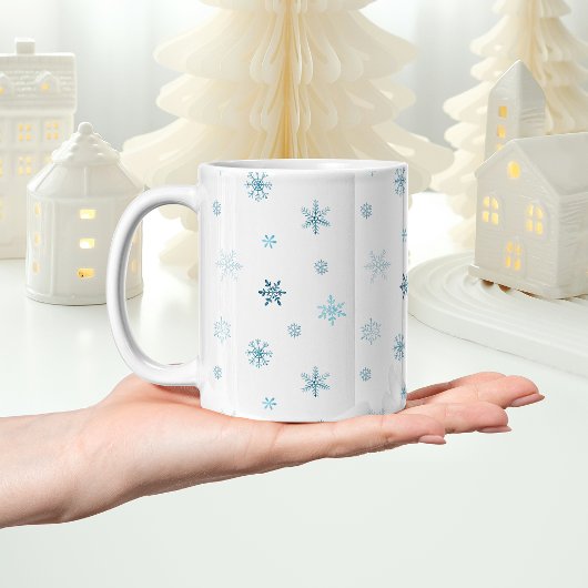 Dusty Blue Watercolor Snowflake Mug