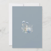 Dusty Blue Watercolor Wildflower Wedding Kaart (Achterkant)