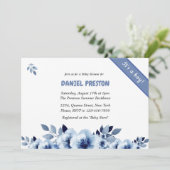 Dusty Blue Waterverf Baby shower Kaart (Staand voorkant)