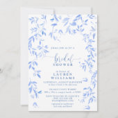Dusty Blue Waterverf Floral Script Vrijgezellenfee Kaart (Voorkant)