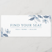 Dusty Blue Waterverf Floral Seating Chart Header (Achterkant)