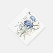 Dusty Blue Waterverf Floral Servet (Hoek)