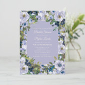 Dusty Blue Waterverf Floral Vrijgezellenfeest Kaart (Staand voorkant)