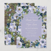 Dusty Blue Waterverf Floral Vrijgezellenfeest Kaart (Voorkant / Achterkant)