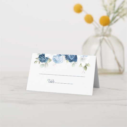 Dusty Blue Waterverf Floral Wedding (Voorkant)