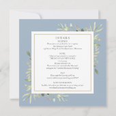 Dusty Blue Waterverf Greenery in one Wedding Kaart (Achterkant)