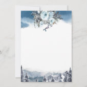 Dusty Blue Waterverf Mountains and Crest, Wedding Kaart (Achterkant)