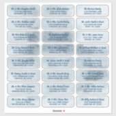 Dusty Blue Waterverf & Navy Guest Adresetiketten Sticker (Vel)