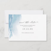 Dusty Blue Waterverf Photo Save the Date (Voorkant)