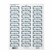 Dusty Blue Waterverf Rozen Pattern Etiket (Full Sheet)