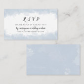 Dusty Blue Waterverf trouwwebsite RSVP Informatiekaartje (Voorkant / Achterkant)