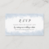 Dusty Blue Waterverf trouwwebsite RSVP Informatiekaartje (Voorkant)