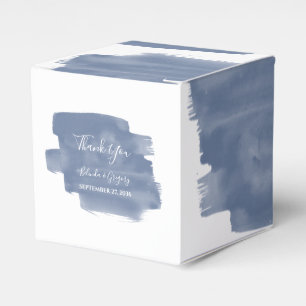 Dusty Blue Waterverf Wedding Bedankdoosjes