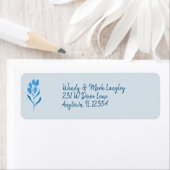 Dusty Blue Waterverf Wedding Invitation Label (Insitu)