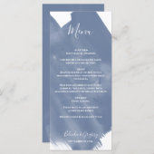 Dusty Blue Waterverf Wedding Menu (Voorkant / Achterkant)